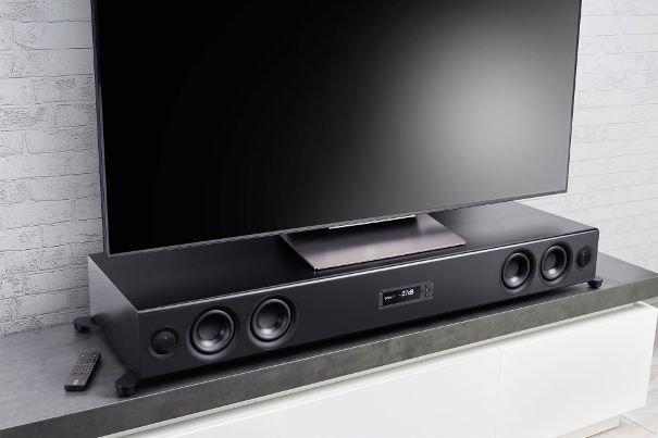 Die Mega-Soundbar nuPro XS-7500 sorgt für Stimmung im Wohnzimmer. Sie ist als Premiere zu hören an der High End Swiss.