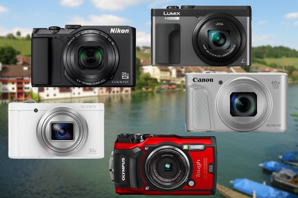 Zum Vergleich angetreten: Nikon Coolpix A900, Panasonic Lumix DC-TZ91, Canon PowerShot SX730 HS, Olympus Tough TG-5 und Sony Cybershot DSC-WX500.