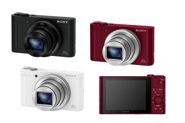 Sony DSC-WX500: Die kleinste Kamera ist in drei Farben erhältlich und protzt mit einem 30-fachen optischen Zoom und Selfie-Aufklapp-Display.