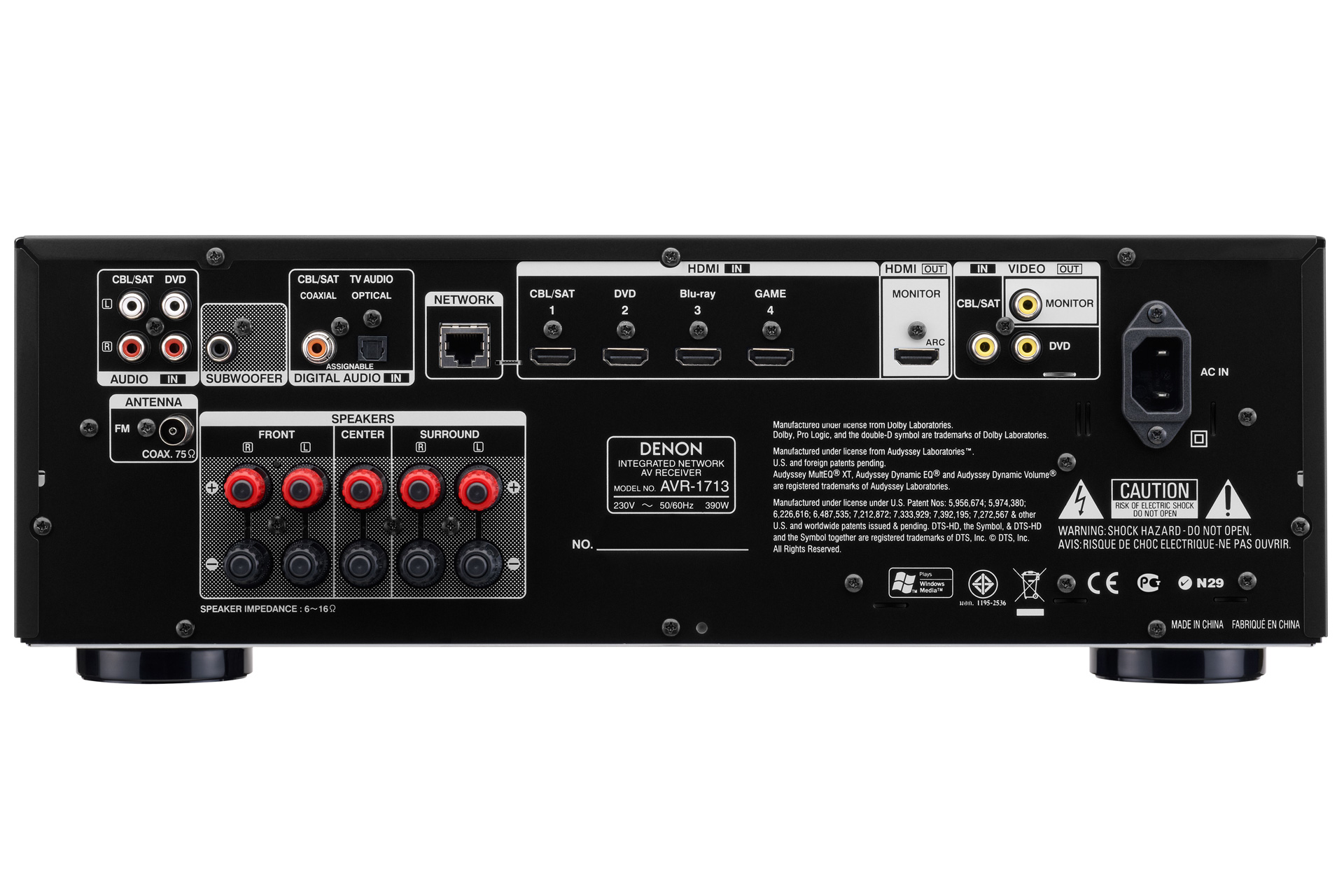 DENON AVR-1713 アンプスピーカーセット - オーディオ機器