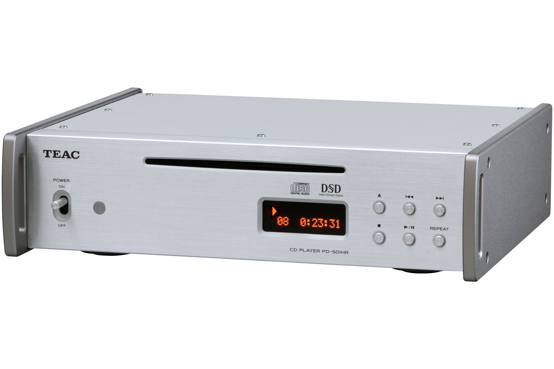 Der DSD-kompatible CD-Player PD-501HR hat ein zentral angebrachtes Laufwerk und ein Vibration Acoustic Control System (VACS) gegen unerwünschte Vibrationen. Der verwendete D/A-Wandler Cirrus Logic CS4398 verfügt über einen Dynamikumfang von 120 dB und gibt neben DSD-Formaten auch PCM-Inhalte mit bis zu 192 kHz/24 Bit wieder.