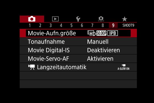 Bei HD- und Full-HD lässt sich der Movie-Servo-AF aktivieren und anpassen.