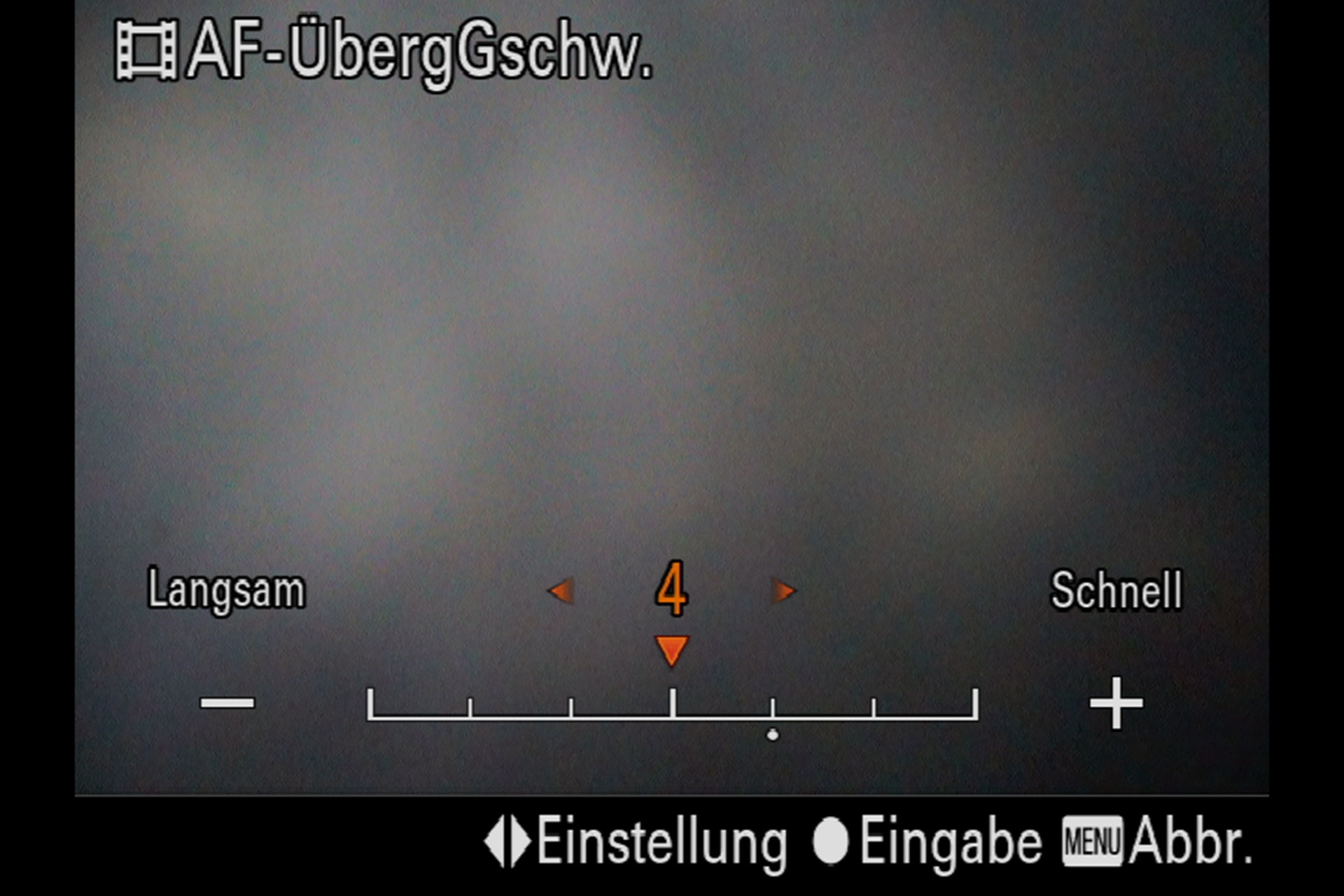 Autofokus Übergangsgeschwindigkeit.