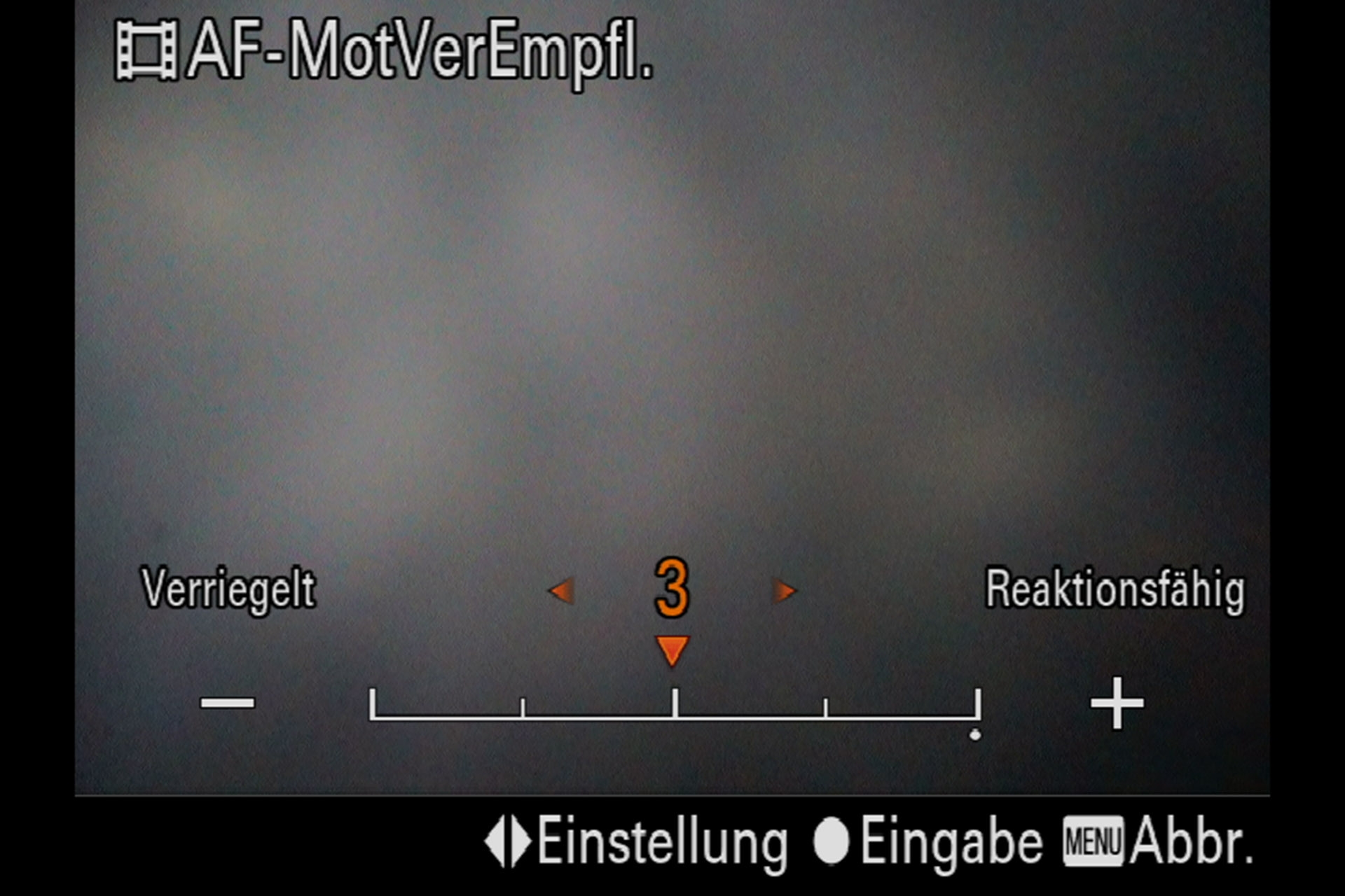 Autofokus-Empfindlichkeit beim Wechsel auf ein anderes Motiv.