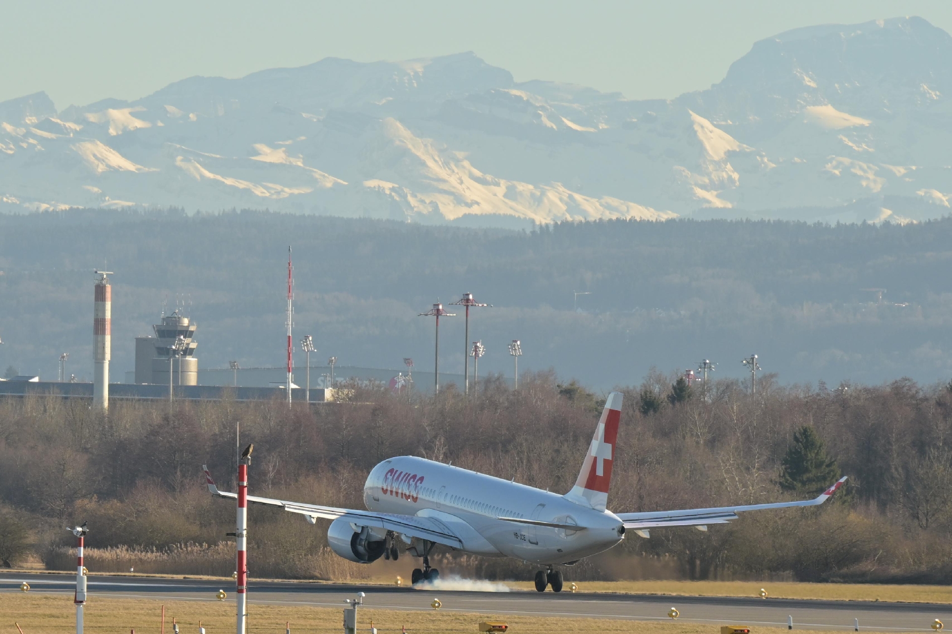  Serienbildmodus und Flugzeug-Erkennung helfen, den genauen Moment zu erwischen. Sehen Sie die kritische Beobachtung der Landung durch den Rotmilan auf der Stange?