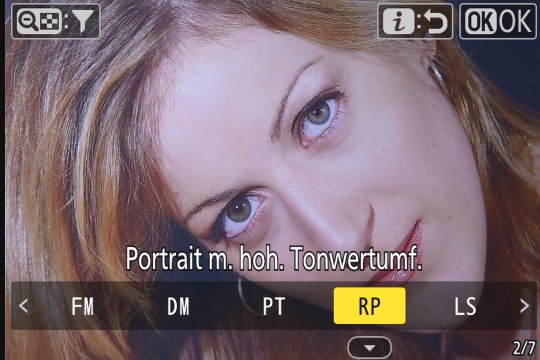 Nikon Z50II «Picture-Control»-Konfiguration: Porträt mit hohem Tonwertumfang.