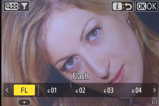 Nikon Z50II «Picture-Control»-Konfiguration: Flach.