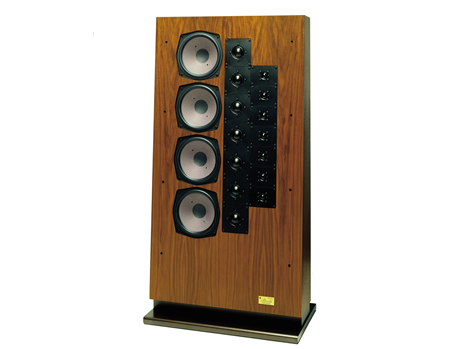 Grundig goes HighEnd. Multi-Array Lautsprecher galten 1980 nach einem wegweisenden Artikel in einem US-Amerikanischen Fachmagazin (JAES) als Mass der Dinge. Der Flächenstrahler "Monolith" besass 22 Lautsprecher und eine integrierte Frequenzweichen/Verstärkerelektronik.