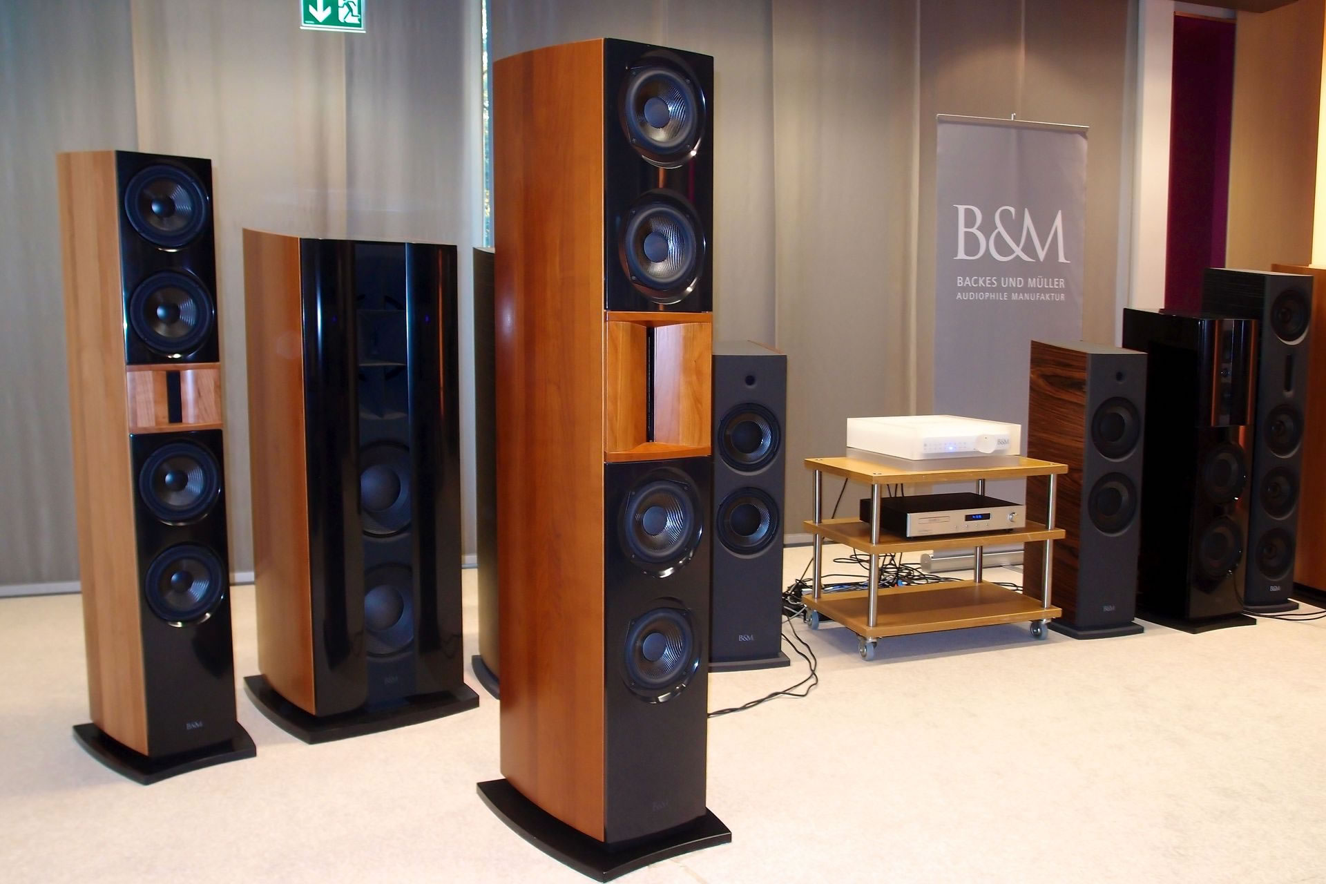 Die High End Swiss zeigte, dass die Bandbreite bei High End Audio Komponenten immer grösser wird. Neben gewaltigen Lautsprechern wie hier von Backs&Müller...