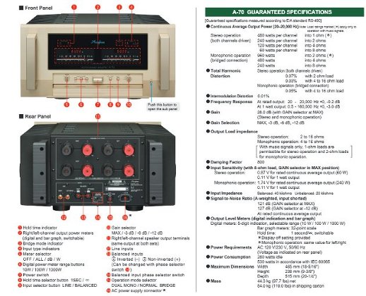 High End Class A Endverst&auml;rker Accuphase A-70