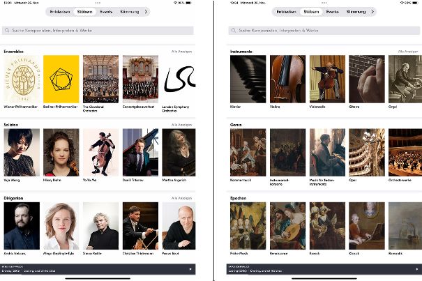 Stöbern: Strukturiertes Entdecken. Eine klare Gliederung hilft, 500 Jahre Musikgeschichte zu entdecken. Ohne eine gute Struktur verliert man schnell den Überblick.