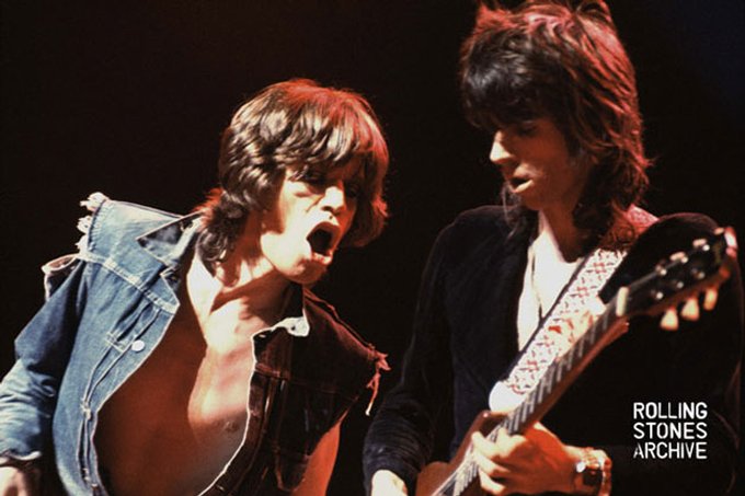Mick Jagger and Keith Richards im Empire Pool, Wembley, England, September 1973