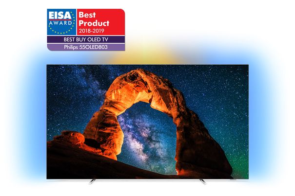 EISA-Award für Preis-Leistung: Der 55-Zoll-Fernseher OLED803 kombiniert das neuste 2018er-Panel mit seinem überarbeiteten P5-Bildprozessor und erzielt ein beeindruckendes Ergebnis zu einem verlockenden Preis.