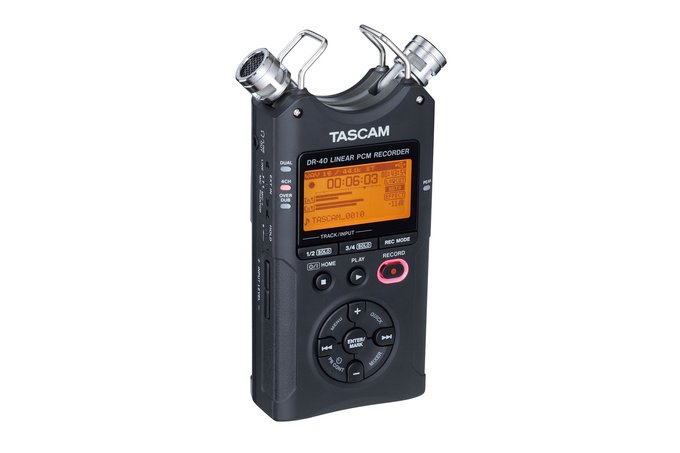 Der DR-40 von Tascam erlaubt eine Aufnahmequalität bis 96 kHz bei 24 Bit Auflösung