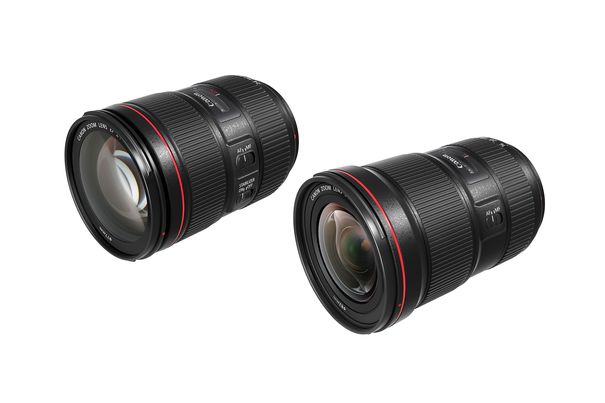 Die beiden neuen Canon-Objektive: EF 24–105 mm 1:4L IS II USM und EF 16–35 mm 1:2,8L III USM.