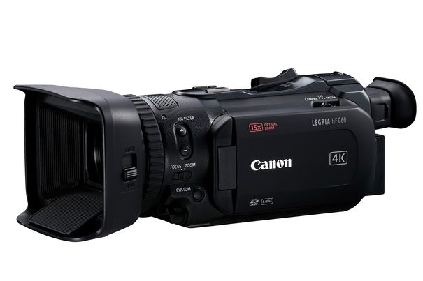 Für engagierte Amateure und Semi-Profis: Die Canon Legria HF G60 mit schnellem Autofokus, hochauflösendem Sucher, professioneller Zoomwippe und wählbaren integrierten ND-Filtern.