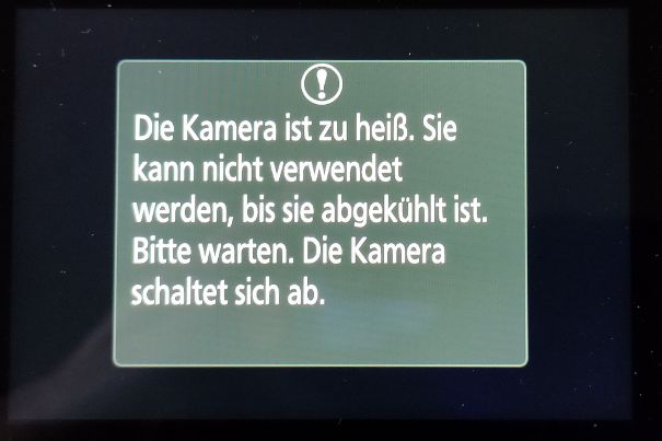 Hot stuff: In der Nikon Z50II war es nach intensivem Videofilmen zu heiss geworden.