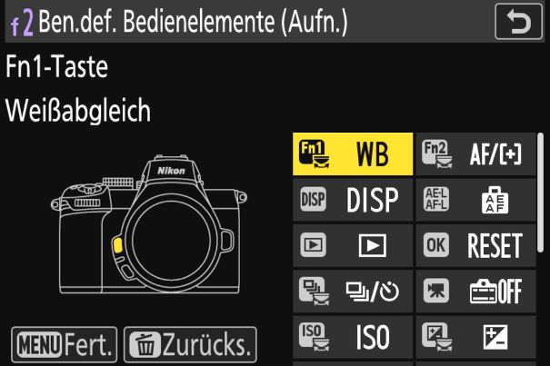 Benutzerdefinierte Bedienelemente: Beinahe jede Taste an der Nikon Z50II lässt sich mit einer anderen Funktion belegen.