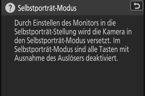 Default-Einstellung: Kein Kameradefekt, im Selfie-Modus blockiert die Nikon Z50II die meisten Tasten.