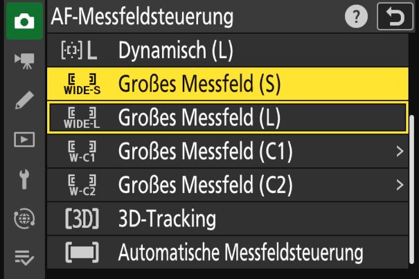 Messfeldsteuerung: Bei der Nikon Z6 III lassen sich AF-Messfeldgrösse und AF-Verhalten je nach Motiv anpassen.