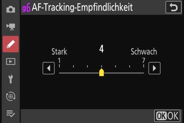 Reaktionsverhalten: Die Tracking-Empfindlichkeit der Nikon Z6 III bestimmt das Festhalten der Schärfe auf dem Hauptobjekt, wenn ein neues Objekt ins Bild kommt.