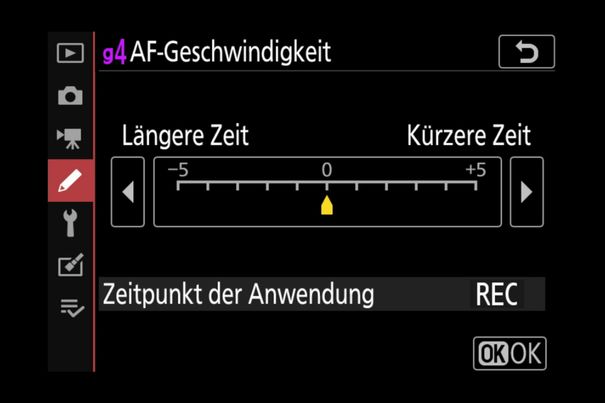 Variabel: Die AF-Geschwindigkeit beim Filmen lässt sich anpassen.