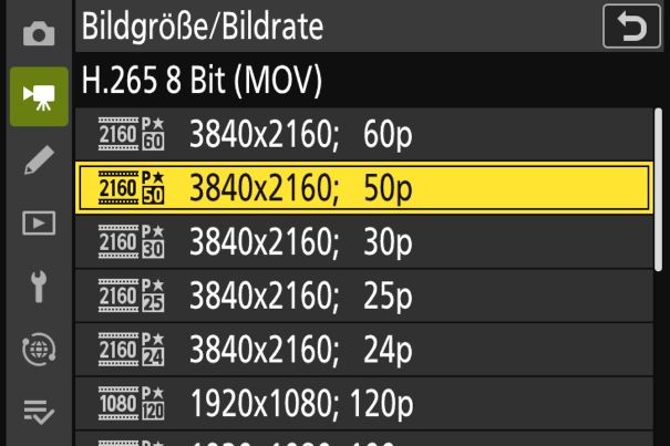 Videoformate: Die Nikon Z f filmt in 4K/UHD mit bis zu 60 Bildern pro Sekunde.
