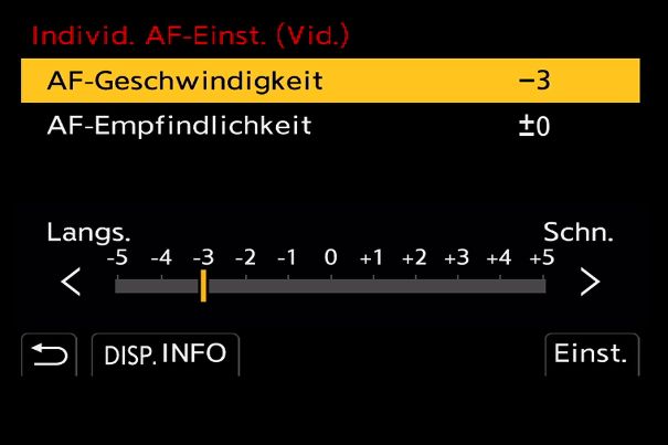 Wie schnell und wie empfindlich: Das AF-Verhalten beim Filmen lässt sich im Videomenü der Lumix G9 II fein anpassen.