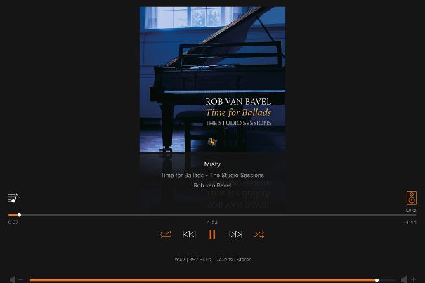 Rob Van Bavels «Time for Ballads» ist als DXD-Download im 32-Bit-Studioformat erhältlich. Die Klangqualität ist bestechend.