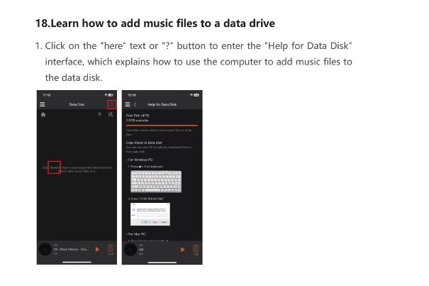 Innerhalb der Vitos-Orbiter-App findet sich eine Anleitung, wie man Musikdaten vom PC auf die nachgerüstete SSD-Disk schaufelt.