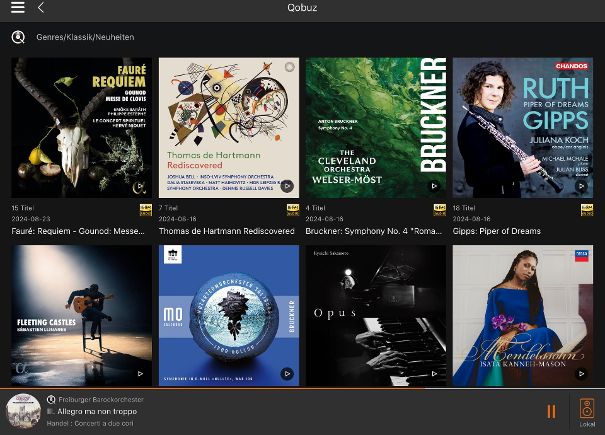 Macht Freude: Die Streaming-Plattform Qobuz ist nahtlos und übersichtlich in Vitos Orbiter integriert.