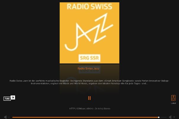 Webradio-Stationen wie Radio Swiss Jazz mit bescheidenen Datenraten werden vom Munich MU auf 24-Bit hochgesampelt und tönen überraschend gut.